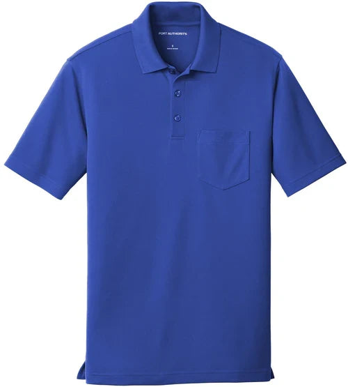 Port Authority Dry Zone UV Micro-Mesh Pocket Polo with custom logo embroidery