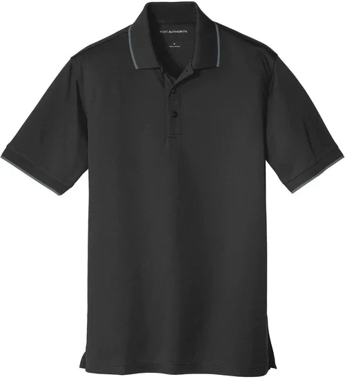 Port Authority Dry Zone UV Micro-Mesh Tipped Polo with custom logo embroidery