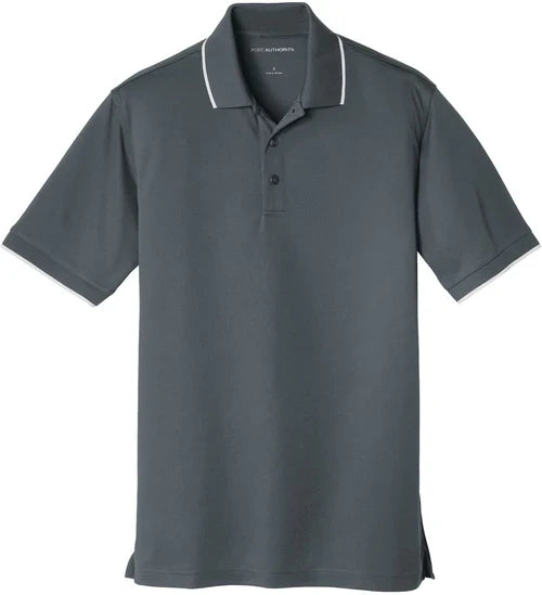Port Authority Dry Zone UV Micro-Mesh Tipped Polo with custom logo embroidery