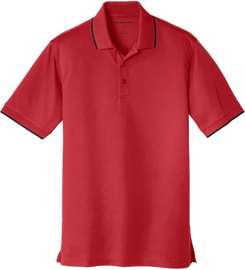 Port Authority Dry Zone UV Micro-Mesh Tipped Polo with custom logo embroidery