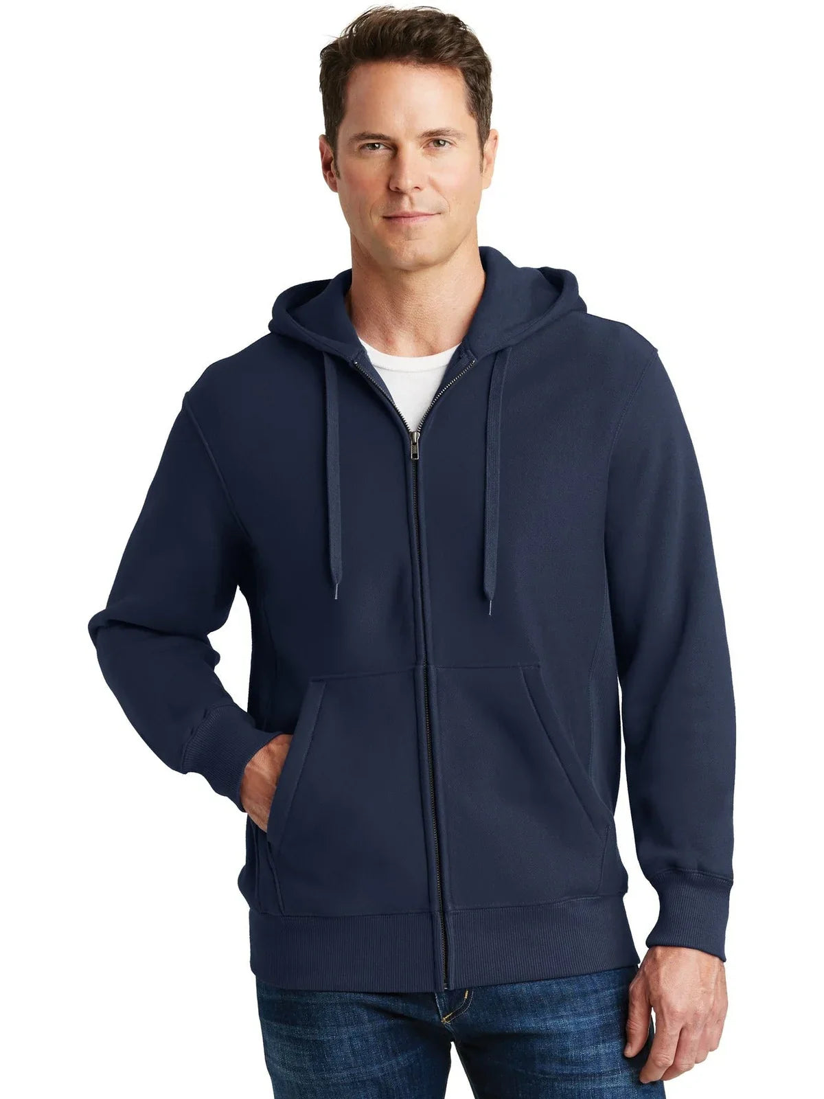 Sport-Tek Super Heavyweight Full-Zip Hooded Sweatshirt with custom logo embroidery