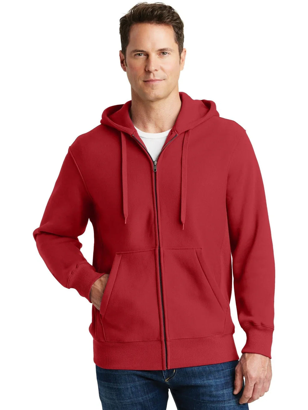 Sport-Tek Super Heavyweight Full-Zip Hooded Sweatshirt with custom logo embroidery