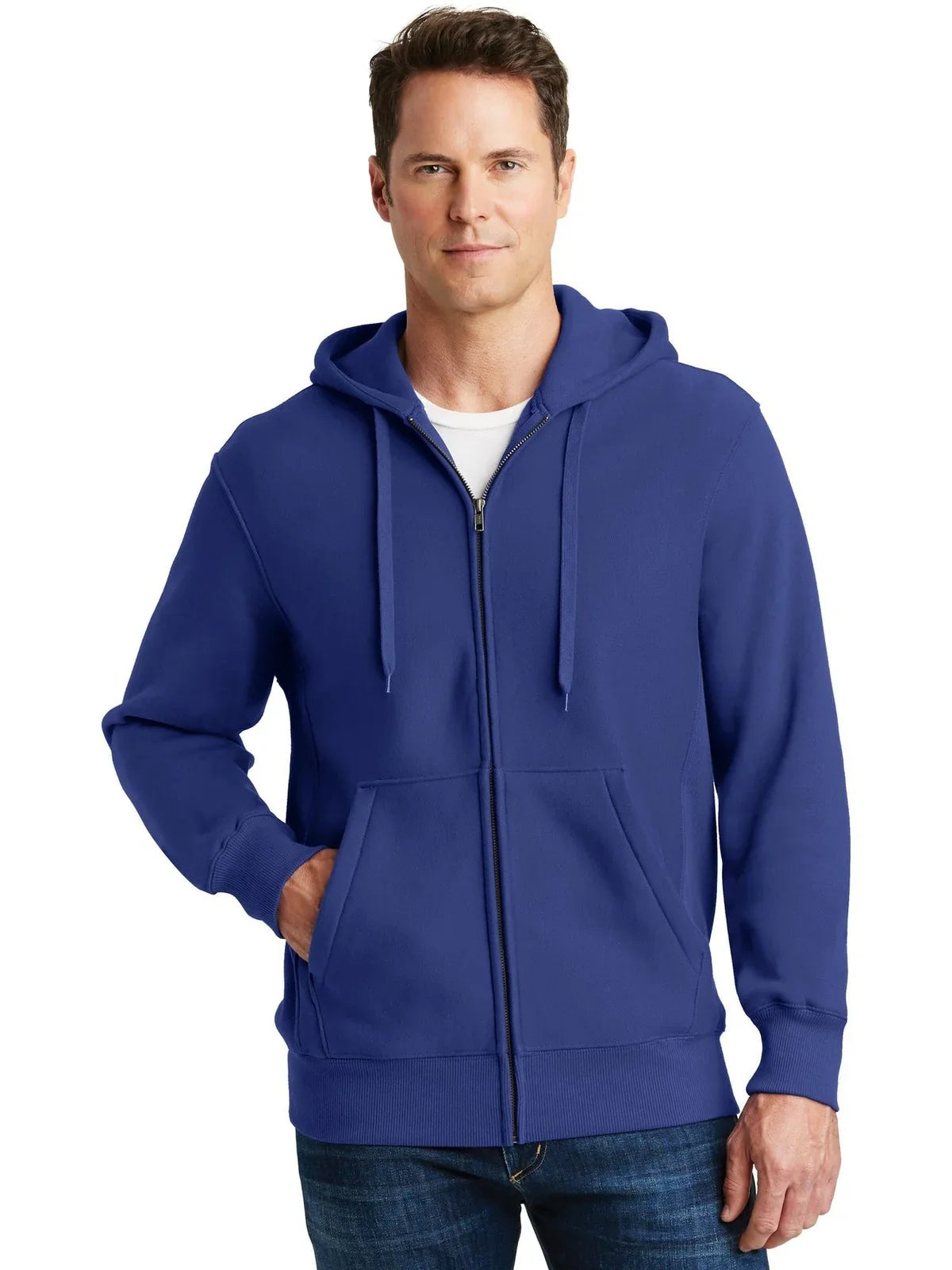 Sport-Tek Super Heavyweight Full-Zip Hooded Sweatshirt with custom logo embroidery