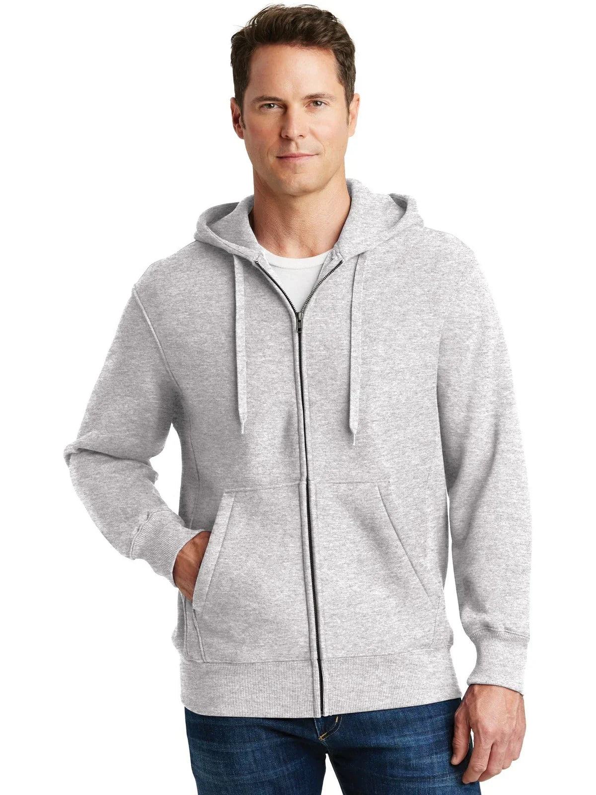 Sport-Tek Super Heavyweight Full-Zip Hooded Sweatshirt with custom logo embroidery