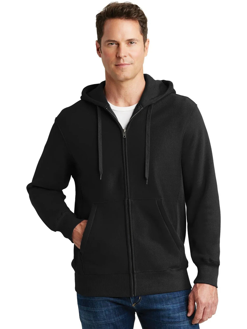 Sport-Tek Super Heavyweight Full-Zip Hooded Sweatshirt with custom logo embroidery