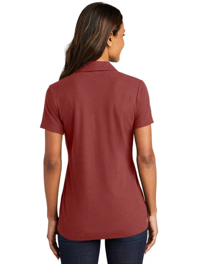 Port Authority Ladies C-FREE Cotton Blend Pique Polo with custom logo embroidery