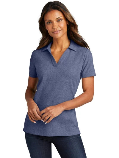 Port Authority Ladies C-FREE Cotton Blend Pique Polo with custom logo embroidery