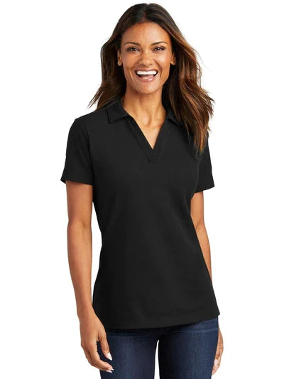 Port Authority Ladies C-FREE Cotton Blend Pique Polo with custom logo embroidery