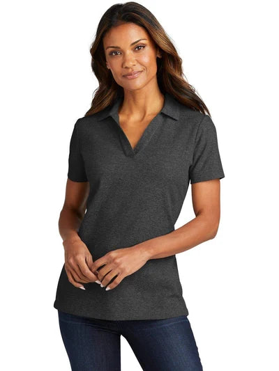 Port Authority Ladies C-FREE Cotton Blend Pique Polo with custom logo embroidery