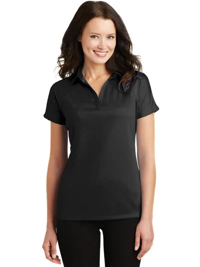Port Authority Women's Crossover Raglan Polo with custom logo embroidery