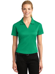 Sport-Tek Ladies Dri-Mesh V-Neck Polo with custom logo embroidery