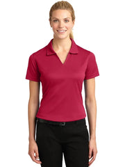Sport-Tek Ladies Dri-Mesh V-Neck Polo with custom logo embroidery