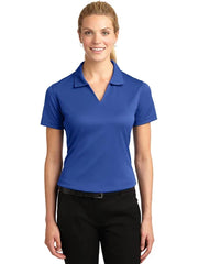 Sport-Tek Ladies Dri-Mesh V-Neck Polo with custom logo embroidery