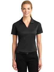 Sport-Tek Ladies Dri-Mesh V-Neck Polo with custom logo embroidery