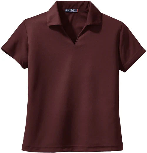 Sport-Tek Ladies Dri-Mesh V-Neck Polo with custom logo embroidery