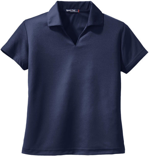 Sport-Tek Ladies Dri-Mesh V-Neck Polo with custom logo embroidery