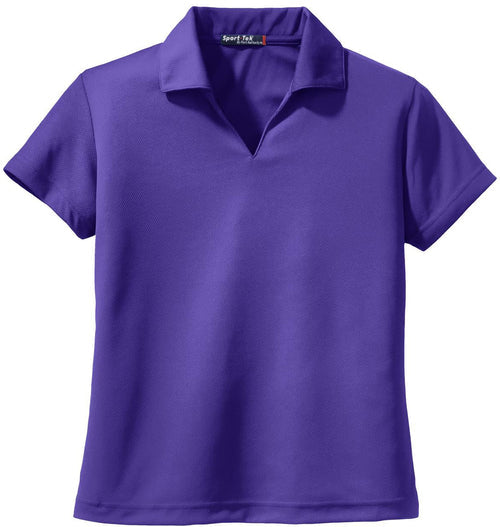 Sport-Tek Ladies Dri-Mesh V-Neck Polo with custom logo embroidery