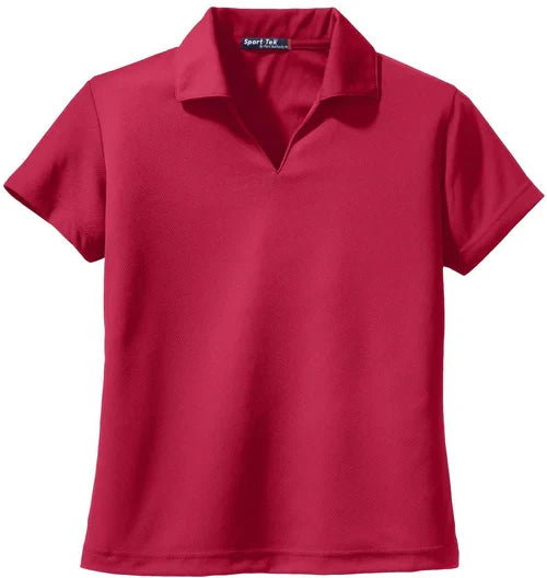 Sport-Tek Ladies Dri-Mesh V-Neck Polo with custom logo embroidery