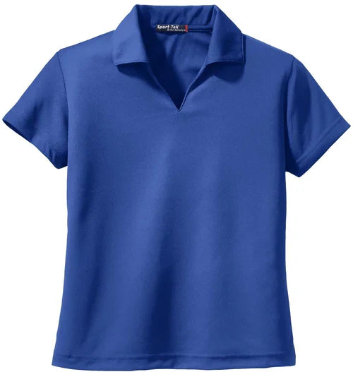 Sport-Tek Ladies Dri-Mesh V-Neck Polo with custom logo embroidery