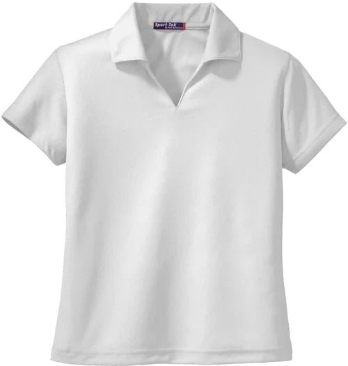 Sport-Tek Ladies Dri-Mesh V-Neck Polo with custom logo embroidery
