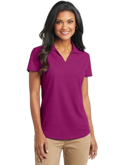 Port Authority Ladies Dry Zone Grid Polo with custom logo embroidery