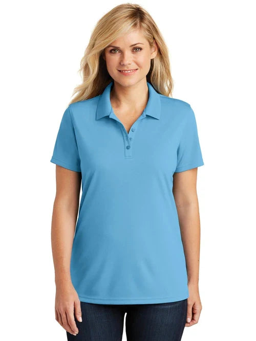 Port Authority Ladies Dry Zone UV Micro-Mesh Polo with custom logo embroidery