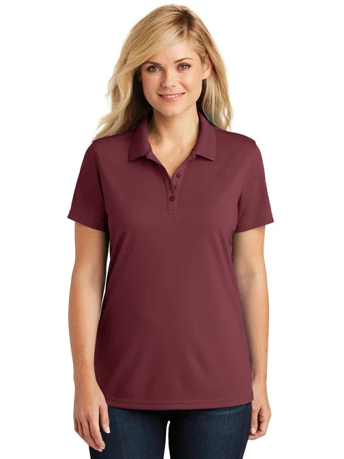 Port Authority Ladies Dry Zone UV Micro-Mesh Polo with custom logo embroidery