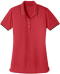 Port Authority Ladies Dry Zone UV Micro-Mesh Tipped Polo with custom logo embroidery