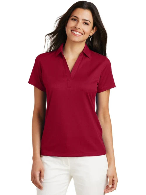 Port Authority Ladies Performance Fine Jacquard Polo with custom logo embroidery