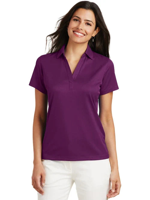 Port Authority Ladies Performance Fine Jacquard Polo with custom logo embroidery