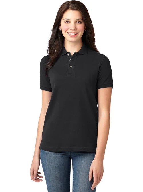 Port Authority Ladies Heavyweight Cotton Pique Polo with custom logo embroidery