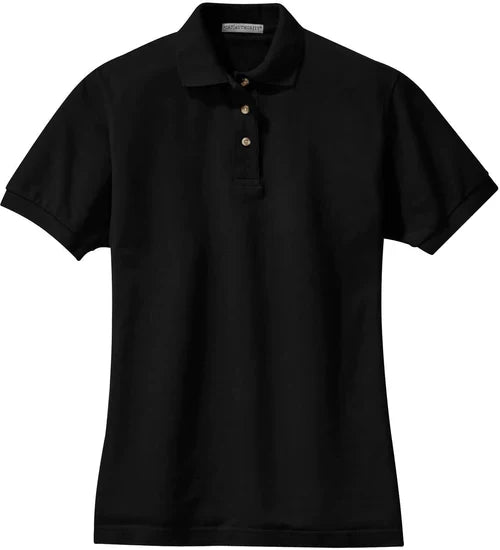 Port Authority Ladies Heavyweight Cotton Pique Polo with custom logo embroidery