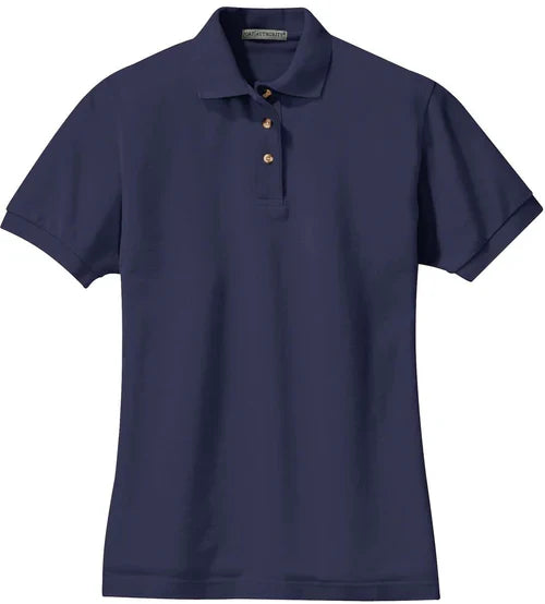 Port Authority Ladies Heavyweight Cotton Pique Polo with custom logo embroidery