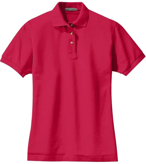 Port Authority Ladies Heavyweight Cotton Pique Polo with custom logo embroidery
