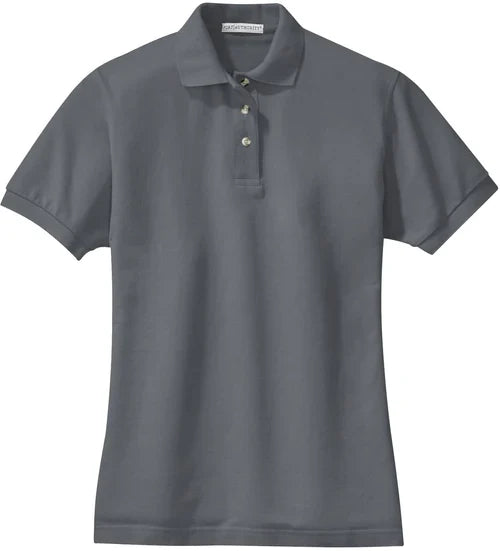 Port Authority Ladies Heavyweight Cotton Pique Polo with custom logo embroidery