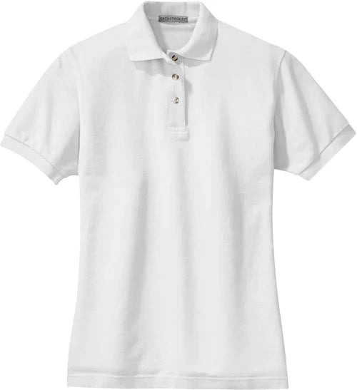 Port Authority Ladies Heavyweight Cotton Pique Polo with custom logo embroidery