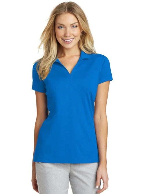 Port Authority Ladies Rapid Dry Mesh Polo with custom logo embroidery