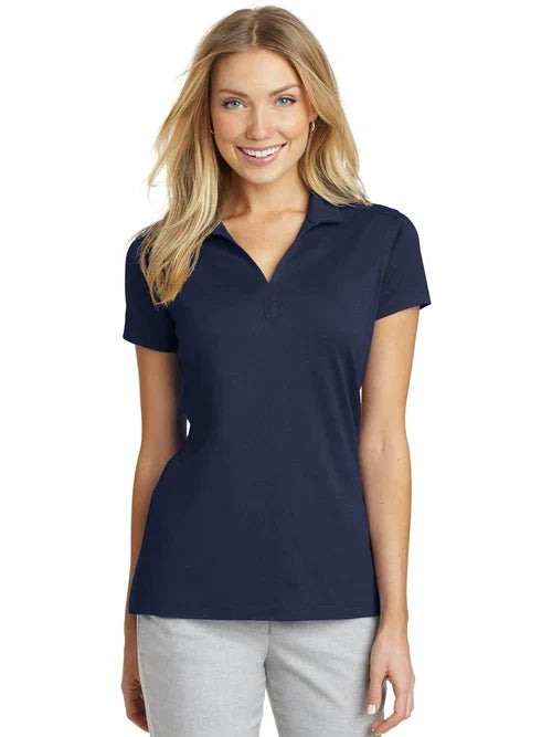 Port Authority Ladies Rapid Dry Mesh Polo with custom logo embroidery
