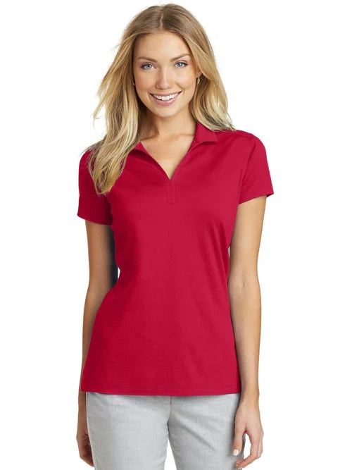 Port Authority Ladies Rapid Dry Mesh Polo with custom logo embroidery