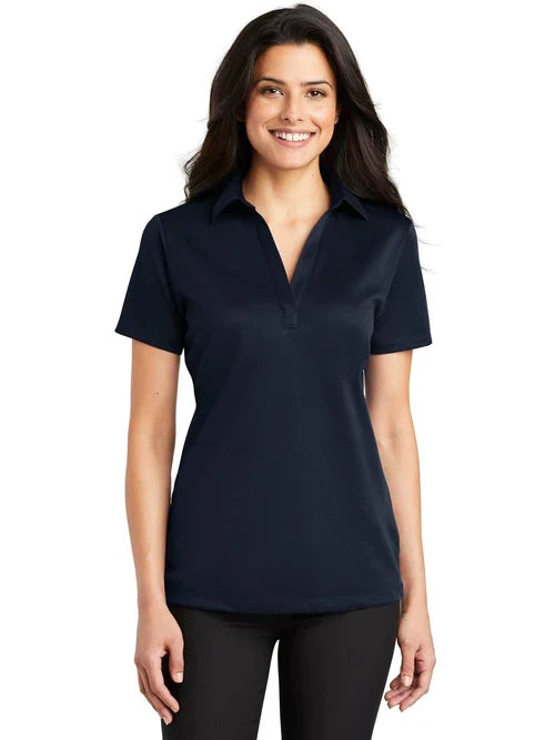 Port Authority Ladies Silk Touch Performance Polo with custom logo embroidery