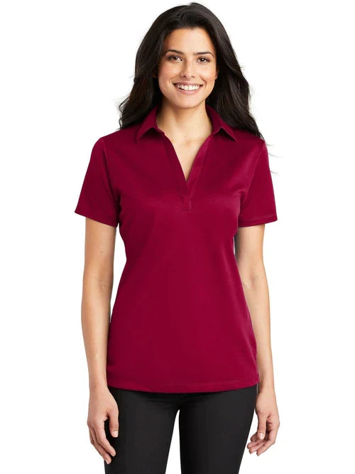 Port Authority Ladies Silk Touch Performance Polo with custom logo embroidery