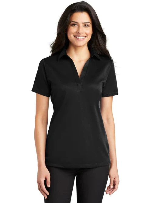 Port Authority Ladies Silk Touch Performance Polo with custom logo embroidery