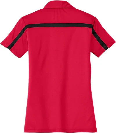 Port Authority Women's Silk Touch Performance Colorblock Stripe Polo with custom logo embroidery