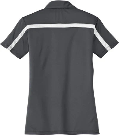 Port Authority Women's Silk Touch Performance Colorblock Stripe Polo with custom logo embroidery