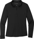 Port Authority Ladies Silk Touch Performance Long Sleeve Polo with custom logo embroidery