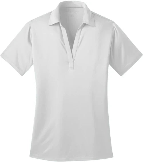 Port Authority Ladies Silk Touch Performance Polo with custom logo embroidery