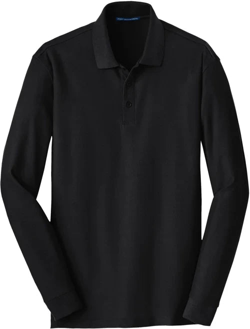 Port Authority Long Sleeve Core Classic Pique Polo with custom logo embroidery