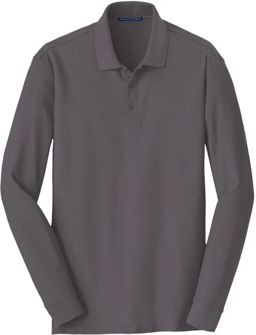 Port Authority Long Sleeve Core Classic Pique Polo with custom logo embroidery