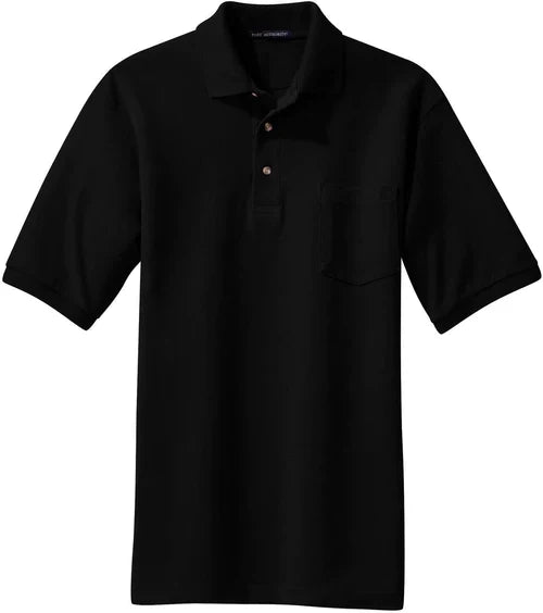 Port Authority Heavyweight Cotton Pique Polo with Pocket with custom logo embroidery