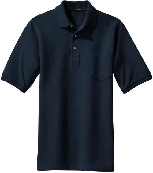 Port Authority Heavyweight Cotton Pique Polo with Pocket with custom logo embroidery